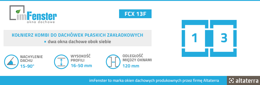 Kołnierz kombi do dachówek płaskich zakładkowych imFenster FCX 13F