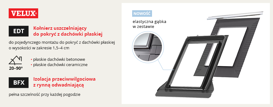 Kołnierz uszczelniający do okna dachowego VELUX EDT 1000 94x118